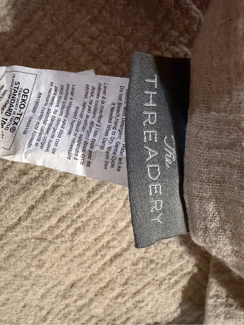 The Threadery Crinkle Linen Shower Curtain